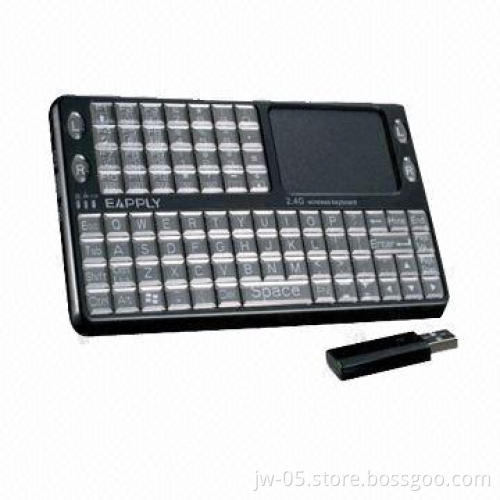 2.4GHz Wireless Mini Keyboard with Mouse Pad, 10m Remote Control Range and 3 LED Indicator Lights